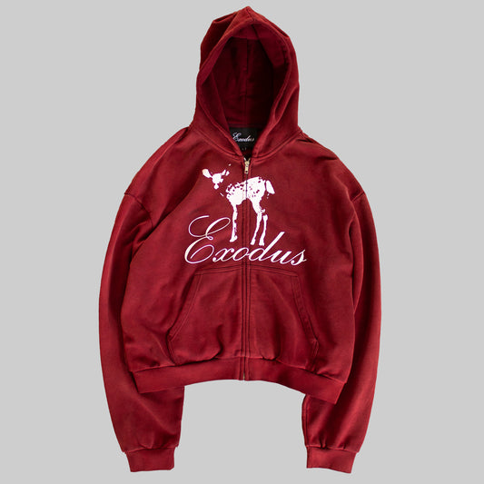 “SCARLET” FAWN LOGO ZIP