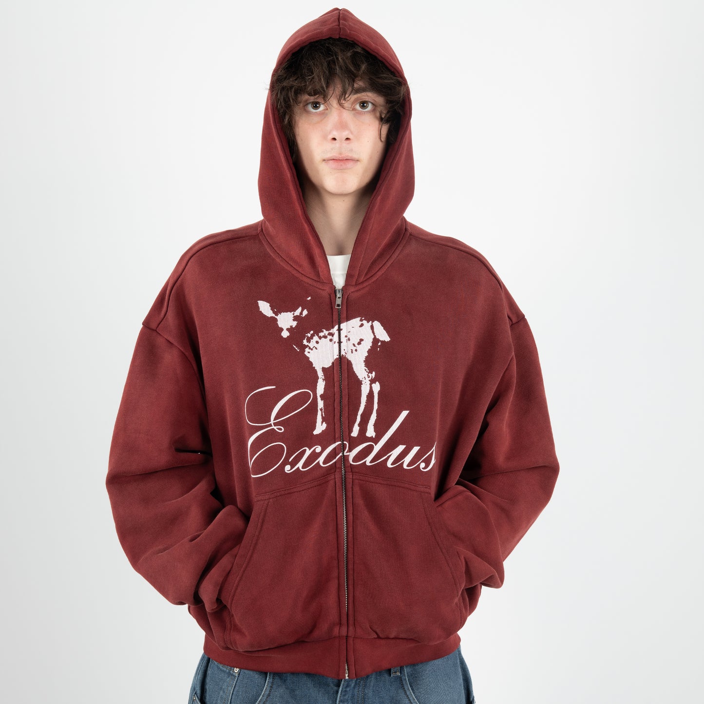 “SCARLET” FAWN LOGO ZIP